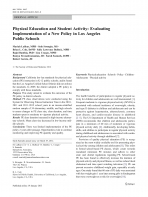 Physical Education &amp; Student Activity: Evaluating Implementation of a New Policy in Los Angeles Public Schools